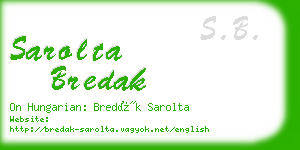 sarolta bredak business card